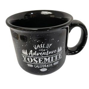 NWT YOSEMITE NATIONAL PARK Mugs Cups Black Speckled Camper Mug California